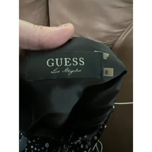 Guess Los Angeles Black Polka Dot Dress Sz 8 Garden Brunch resort Vacation - Picture 5 of 10